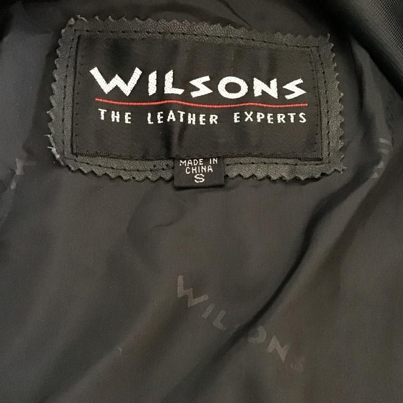 Vintage Wilsons Black Leather Moto Jacket Thinsulate Tie Up Back Biker Coat Sz S - Picture 9 of 10